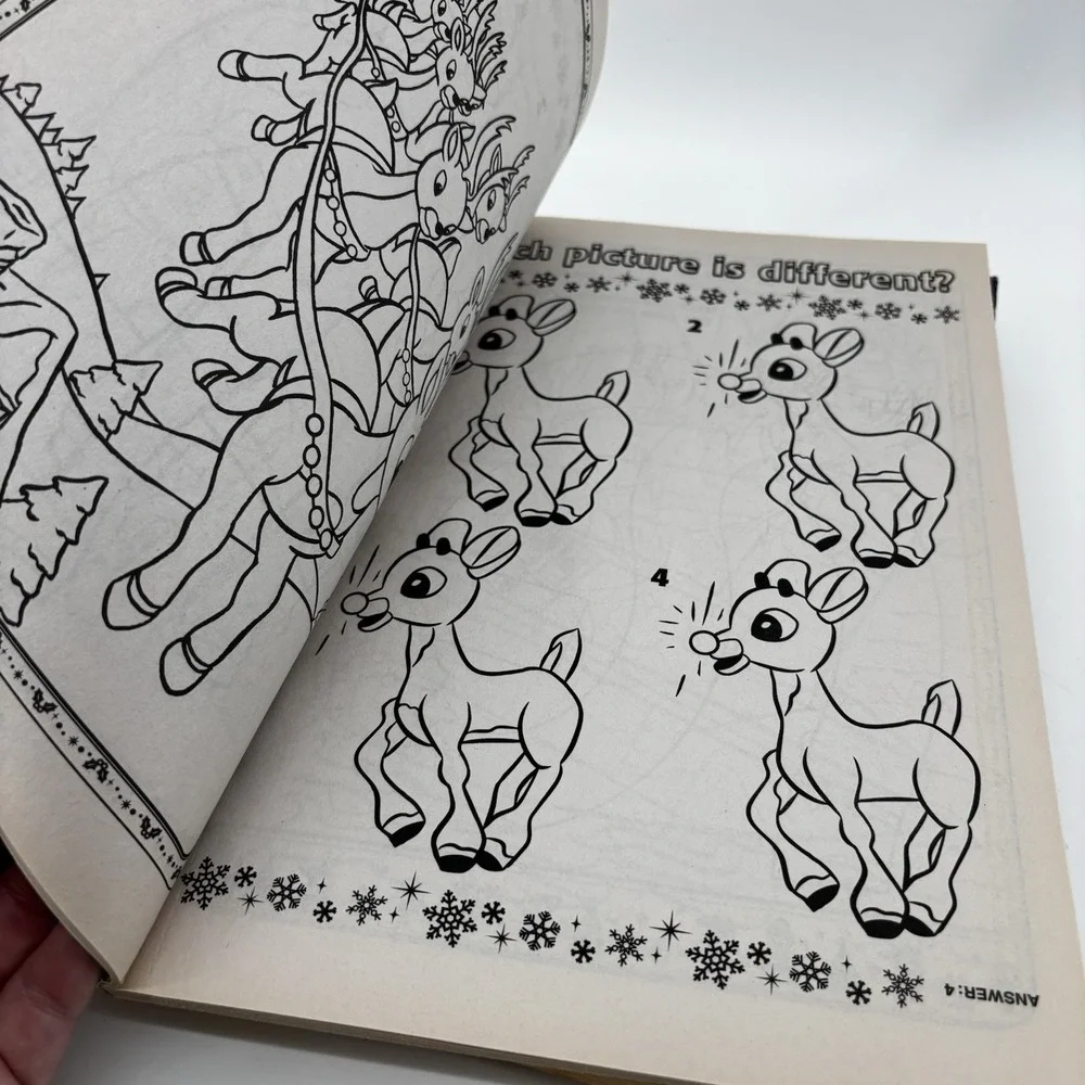Set of 3 Christmas‎ Kid's Popular Coloring & Activity Books Rudolph Santa